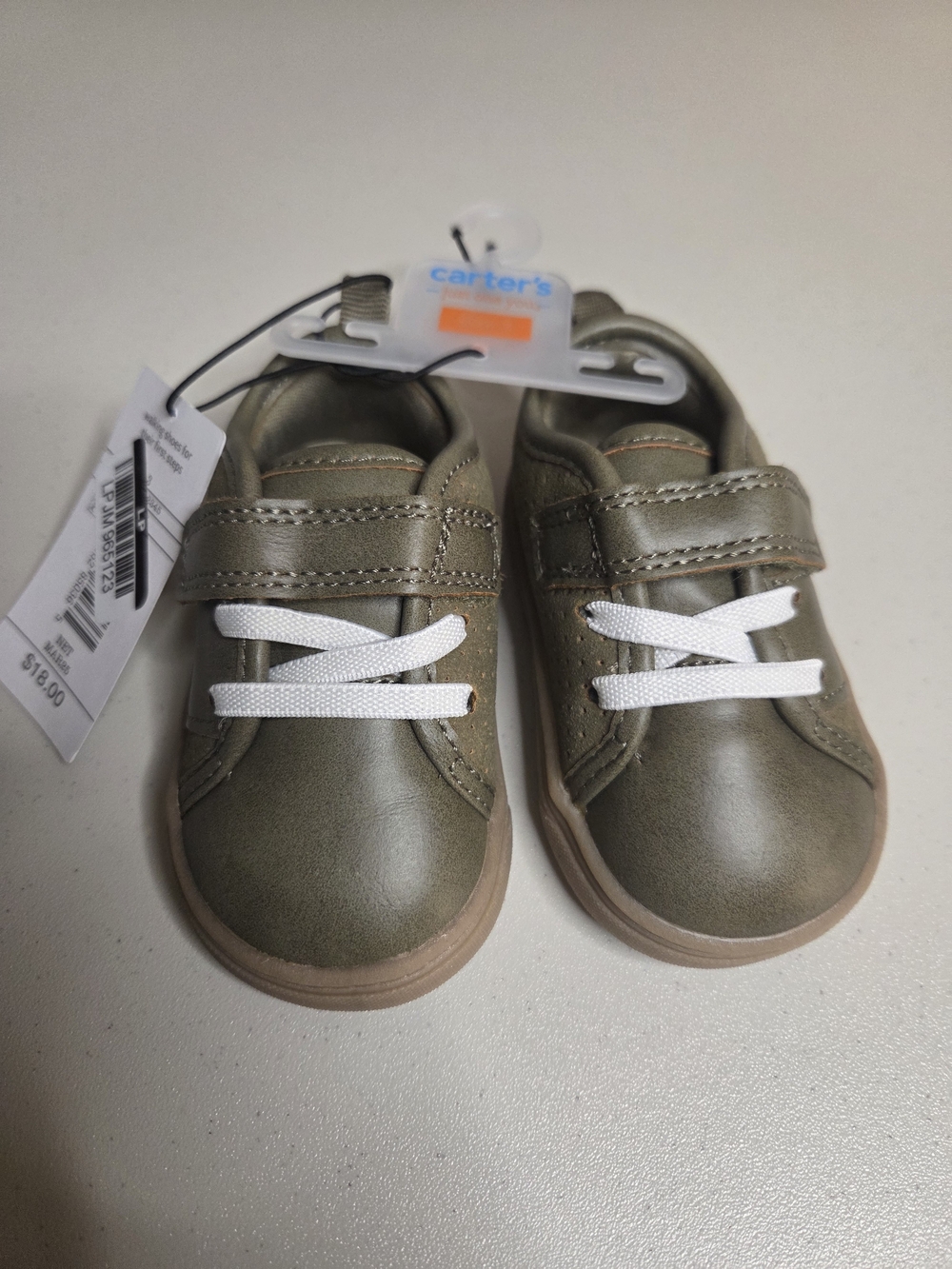 Carter's Olive Green Toddler Sneakers Size 3